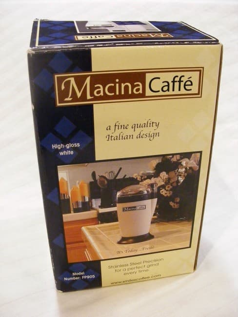 MACINA CAFFE Italian ELECTRIC COFFEE BEAN GRINDER FP905 WHITE brand new product image