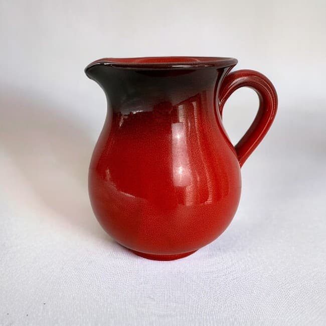 Italian Ceramic Water/Milk/Juice Pitcher Red Made In Italy 5” Gradient Jug product image