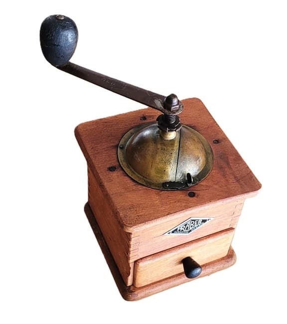 VINTAGE FRABER ITALY MANUAL COFFEE GRINDER IN WOOD & METAL ORIGINAL FROM 1950's product image
